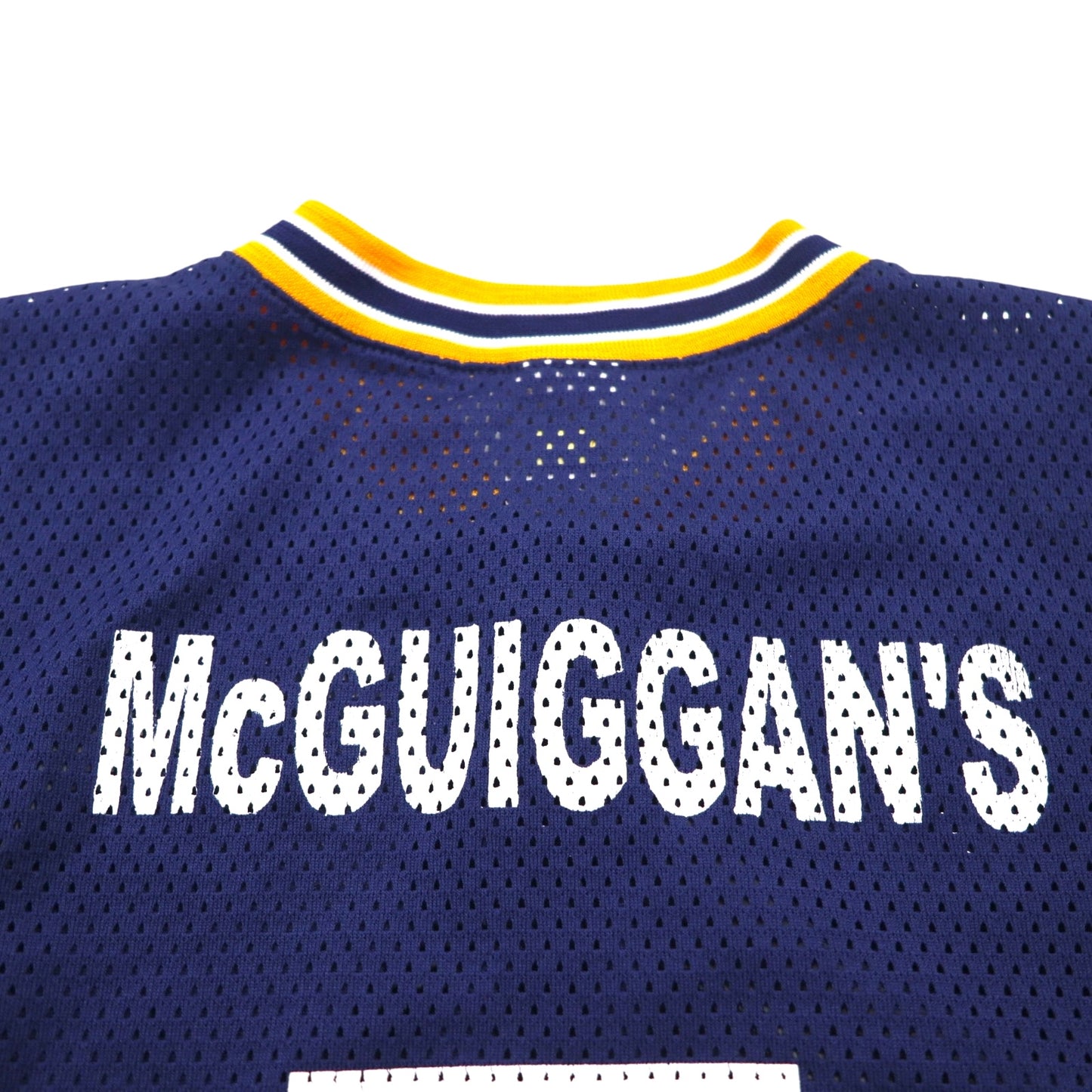 Athletic Knit 90s Mesh Game Shirt, Size M, Navy, NCAA Whitman College Numbering, Henley Neck