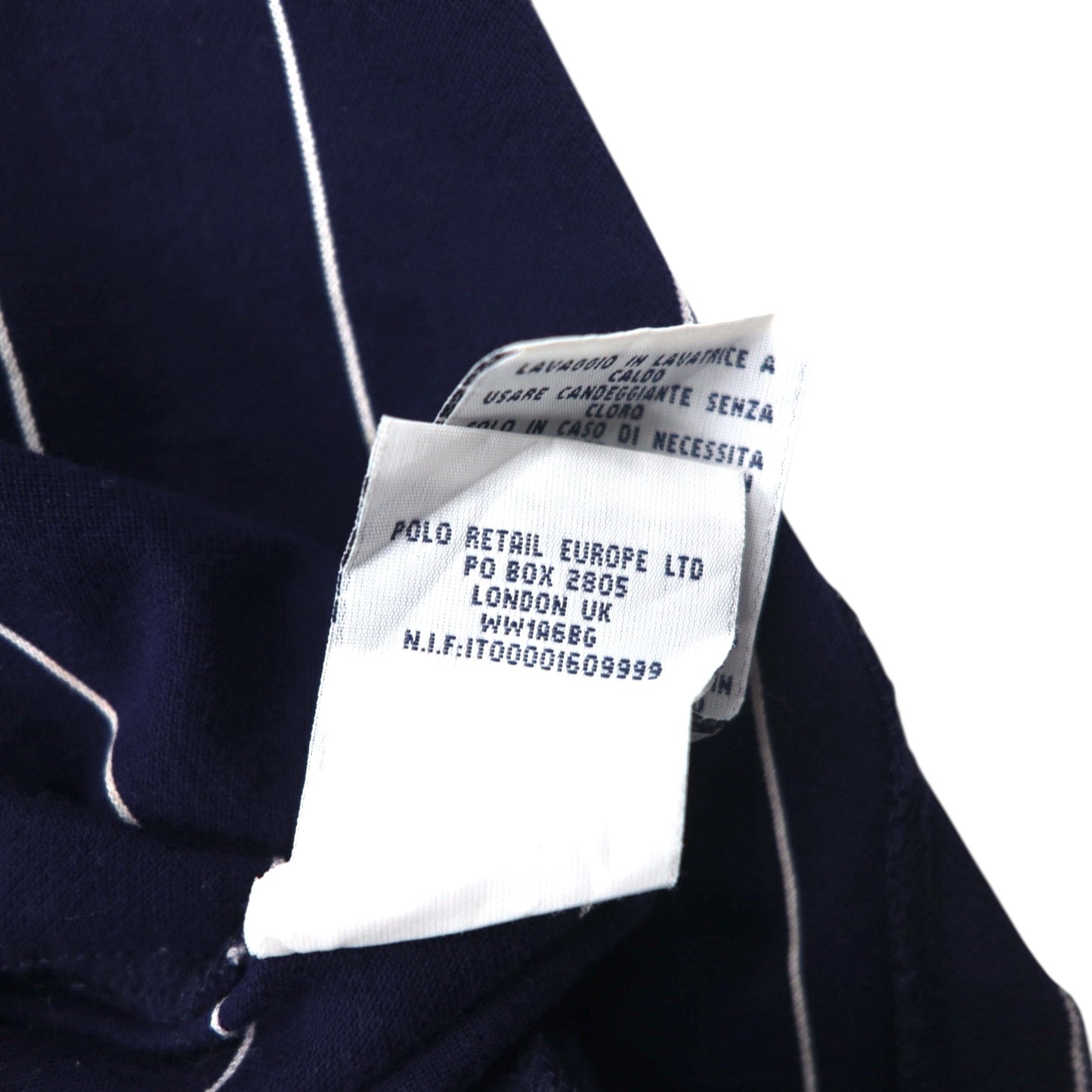 Polo by Ralph Lauren 90年代 ピマコットン ポロシャツ XL ネイビー ボーダー スモールポニー刺繍 ペルー製