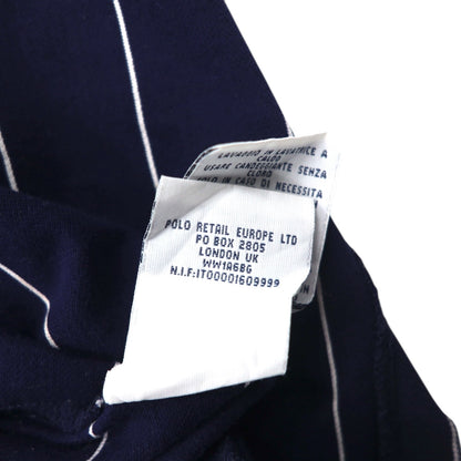 Polo by Ralph Lauren 90年代 ピマコットン ポロシャツ XL ネイビー ボーダー スモールポニー刺繍 ペルー製