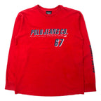 POLO JEANS CO. RALPH LAUREN ロゴプリント ロングスリーブ Tシャツ ロンT M レッド コットン 袖ロゴ
