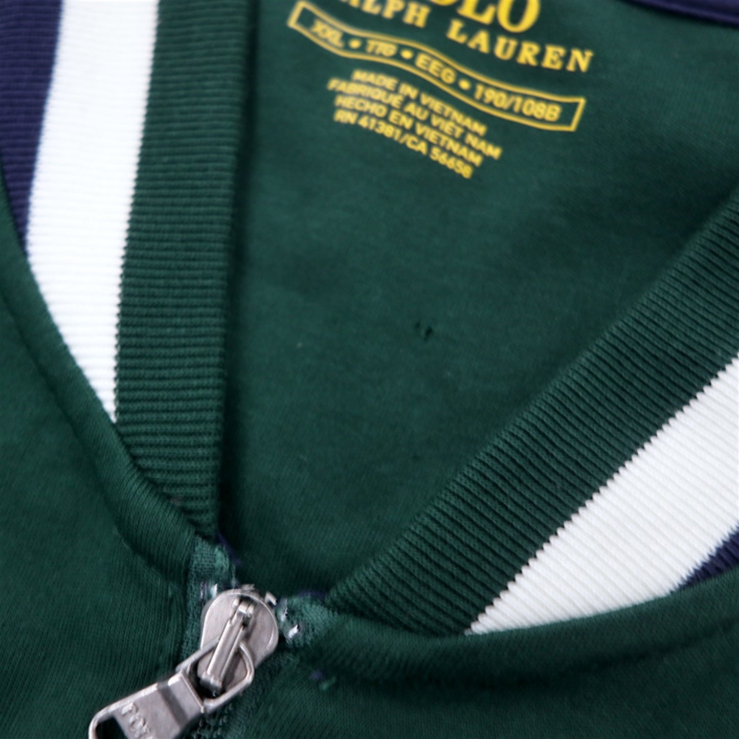 POLO RALPH LAUREN トラックジャケット ジャージ XXL グリーン ネイビー コットン スモールポニー刺繍 ビッグサイズ