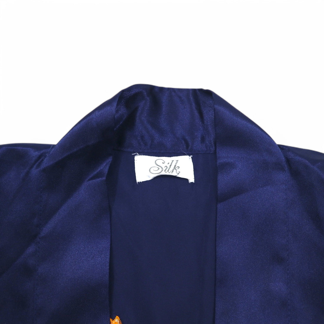 Vintage Souvenir Satin Robe サテン スカガウン スーベニアガウン FREE ネイビー 龍 刺繍