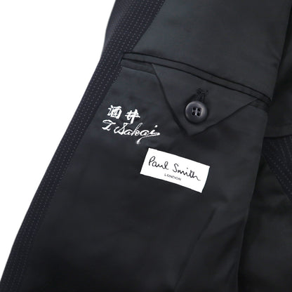 Paul Smith 90s 3B Suit Set, XL, Black Birdseye, LANIFICIO FINTES Italian Fabric, Made in Japan