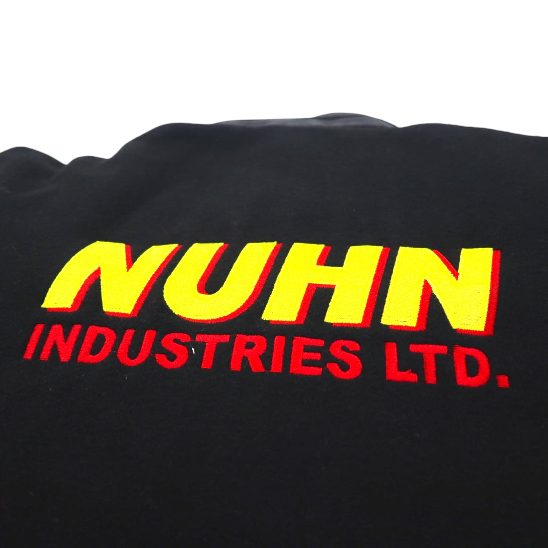 CANADA SPORTSWEAR Leather Sleeve Stadium Jacket L Black Wool Cowhide NUHN Embroidery Unused