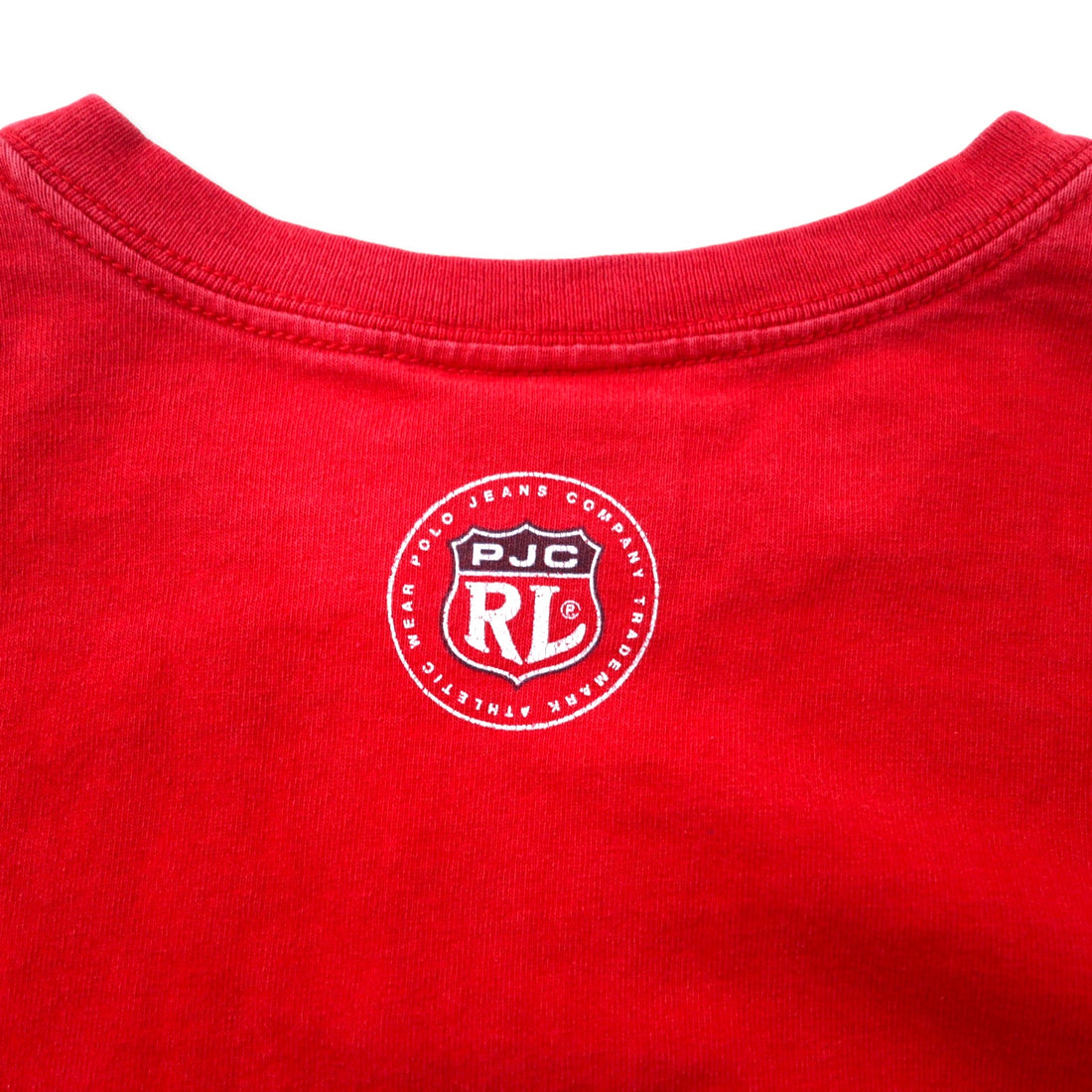 POLO JEANS CO. RALPH LAUREN ロゴプリント ロングスリーブ Tシャツ ロンT M レッド コットン 袖ロゴ