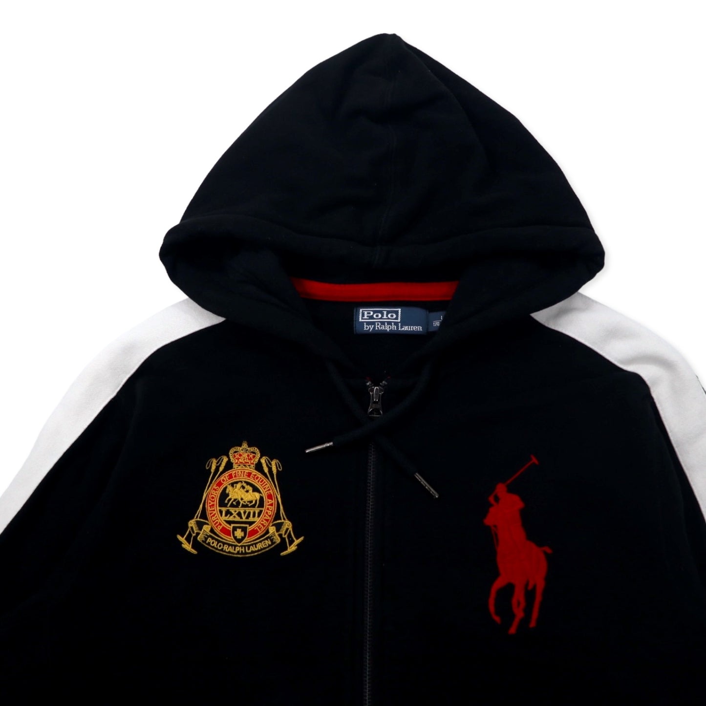 Polo by Ralph Lauren リバースウィーブ フルジップパーカー L ブラック コットン 裏起毛 TALONジップ ビッグポニー