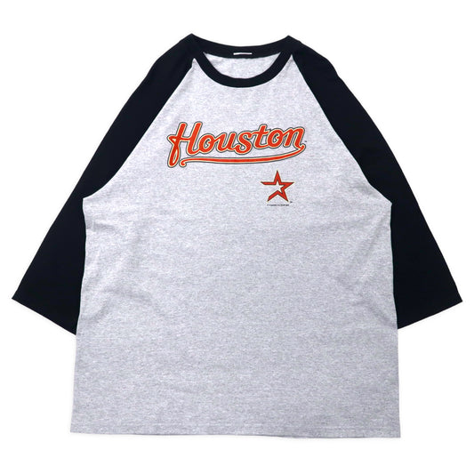 日本然リトテ-古着オンライン-MLB Houston ベースボール ラグランTシャツ XL グレー コットン-