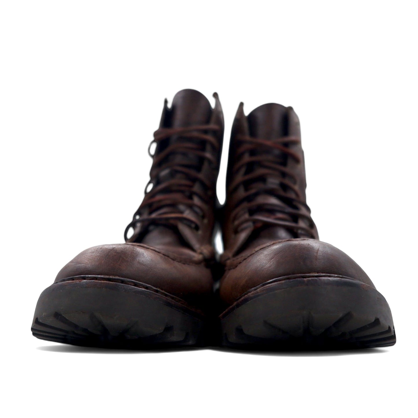 POLO RALPH LAUREN モカシン レースアップブーツ 27cm ブラウン レザー FLAXBY TUMBLED LEATHER BOOT 14357