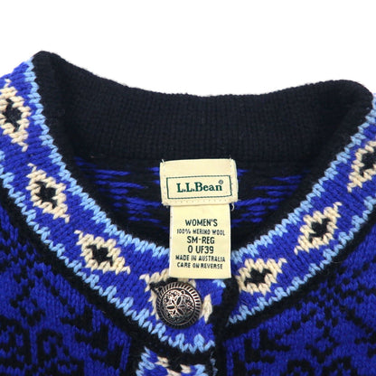 L.L.Bean 90年代 ノルディック柄 チロリアン ニット カーディガン M メタルボタン コンチョ UF39 オーストラリア製
