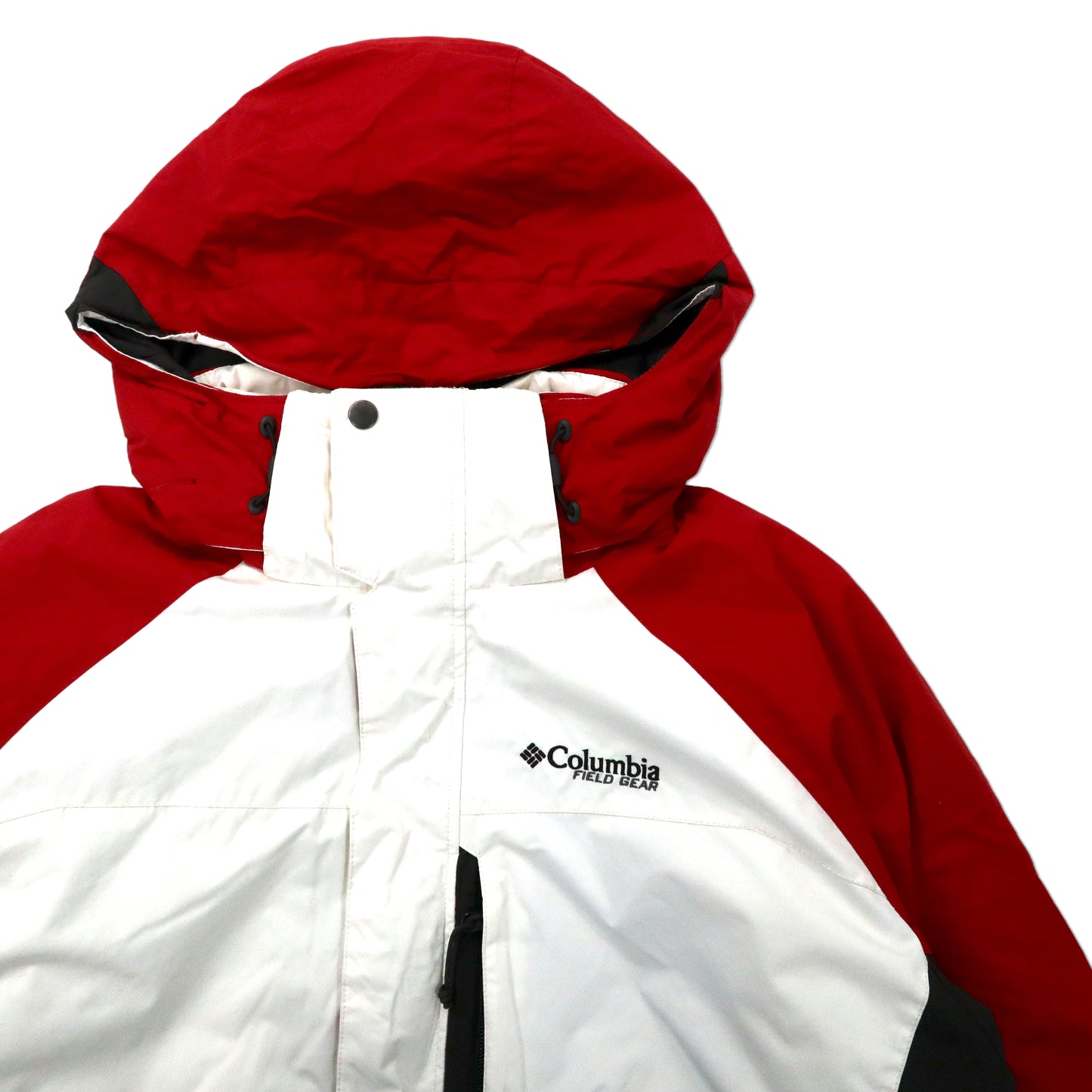 Columbia Mountain HOODIE XL White Red Nylon Omni-Shield Waterproof