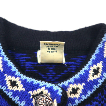 L.L.Bean 90年代 ノルディック柄 チロリアン ニット カーディガン M メタルボタン コンチョ UF39 オーストラリア製