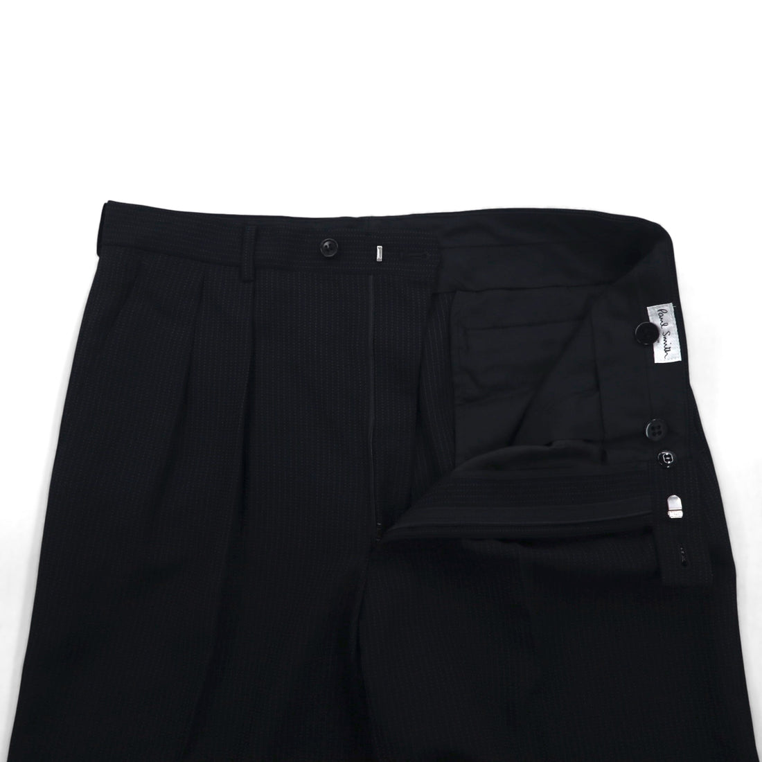 Paul Smith 90s 3B Suit Set, XL, Black Birdseye, LANIFICIO FINTES Italian Fabric, Made in Japan