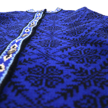 L.L.Bean 90年代 ノルディック柄 チロリアン ニット カーディガン M メタルボタン コンチョ UF39 オーストラリア製