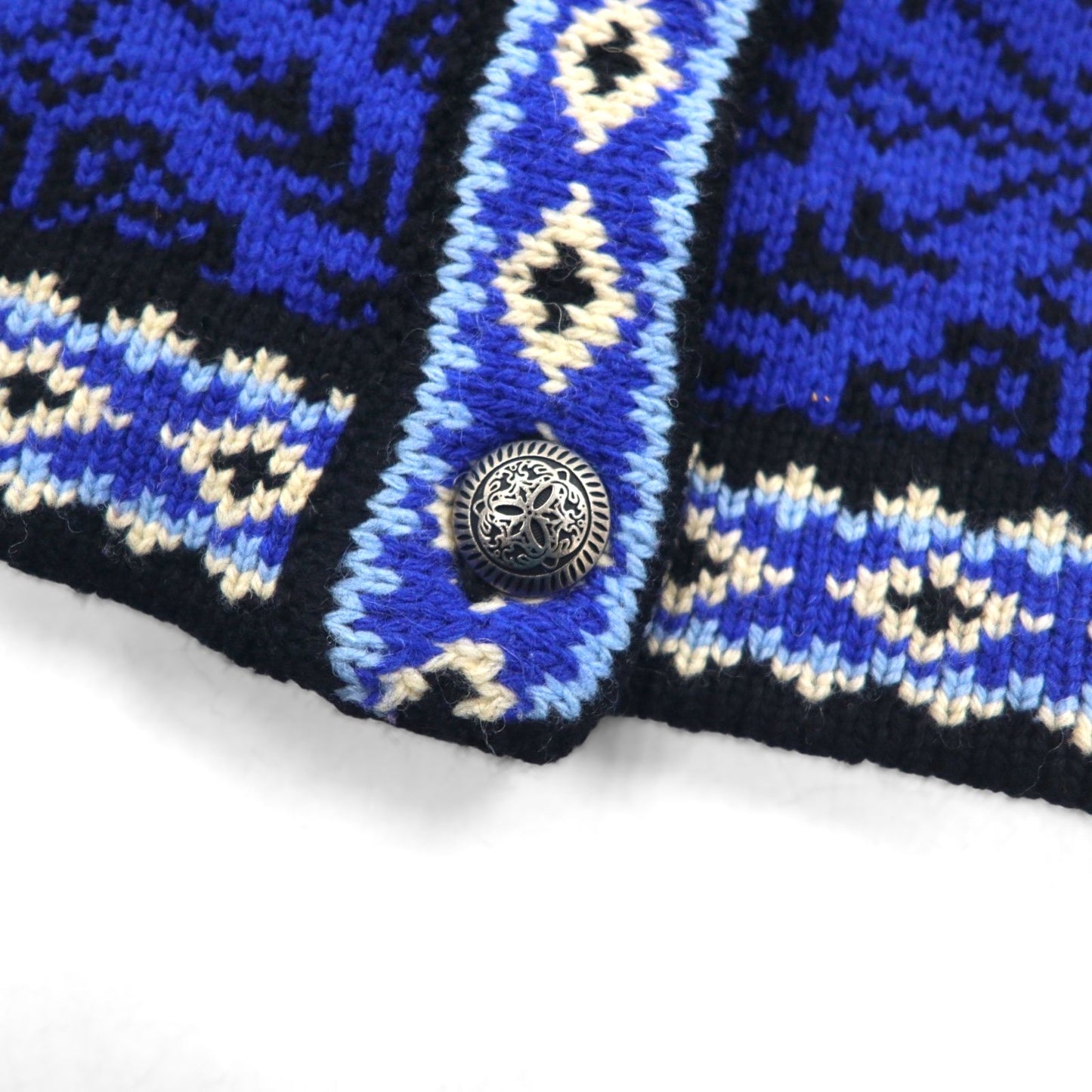 L.L.Bean 90年代 ノルディック柄 チロリアン ニット カーディガン M メタルボタン コンチョ UF39 オーストラリア製