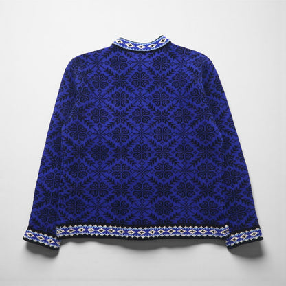 L.L.Bean 90年代 ノルディック柄 チロリアン ニット カーディガン M メタルボタン コンチョ UF39 オーストラリア製