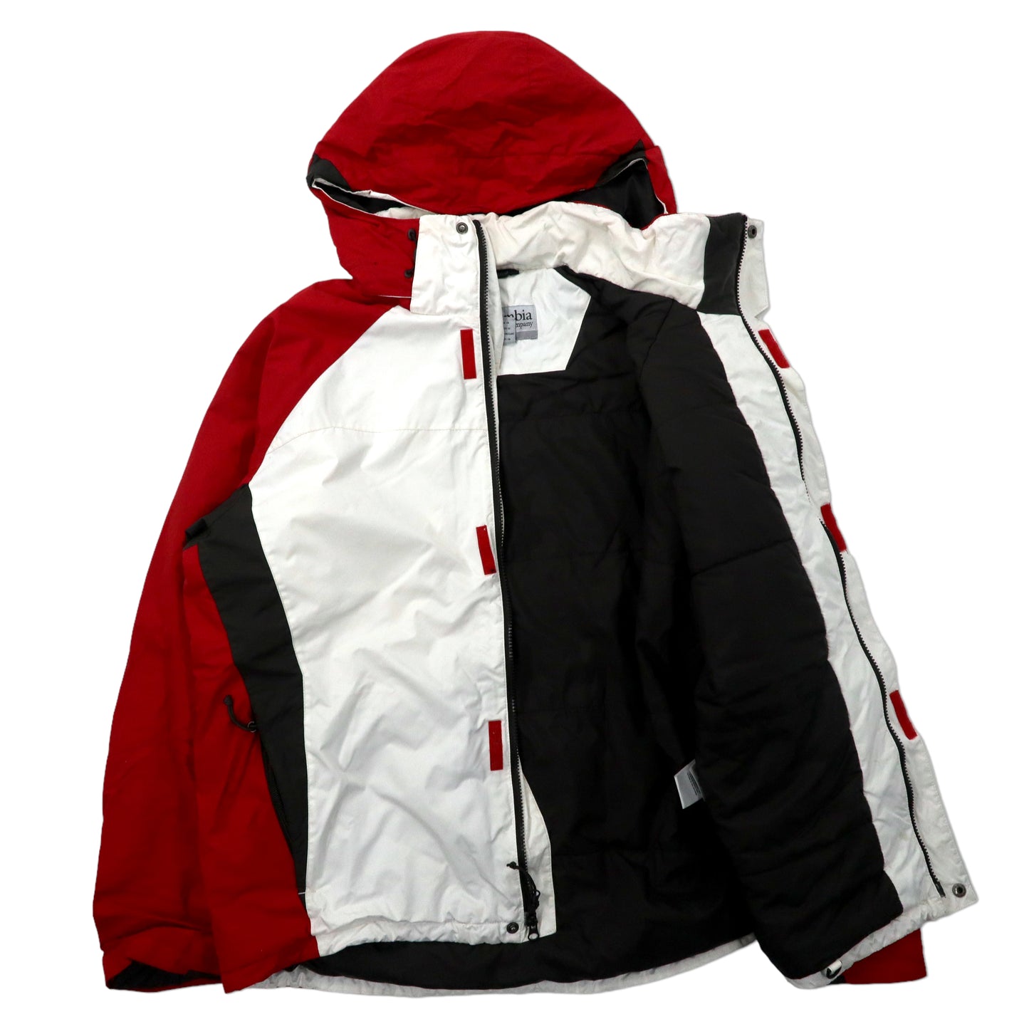 Columbia Mountain HOODIE XL White Red Nylon Omni-Shield Waterproof