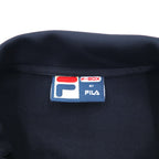 F-BOX by FILA High Neck Stand Collar Track Jacket Jersey M Navy Logo Print