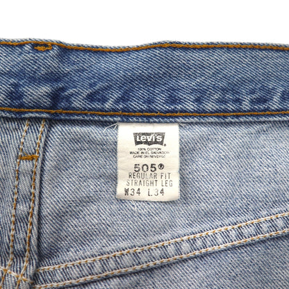 Levi's 00s 505 REGULAR FIT STRAIGHT LEG tapered denim pants L indigo blue zipper fly 505-4891 made in El Salvador
