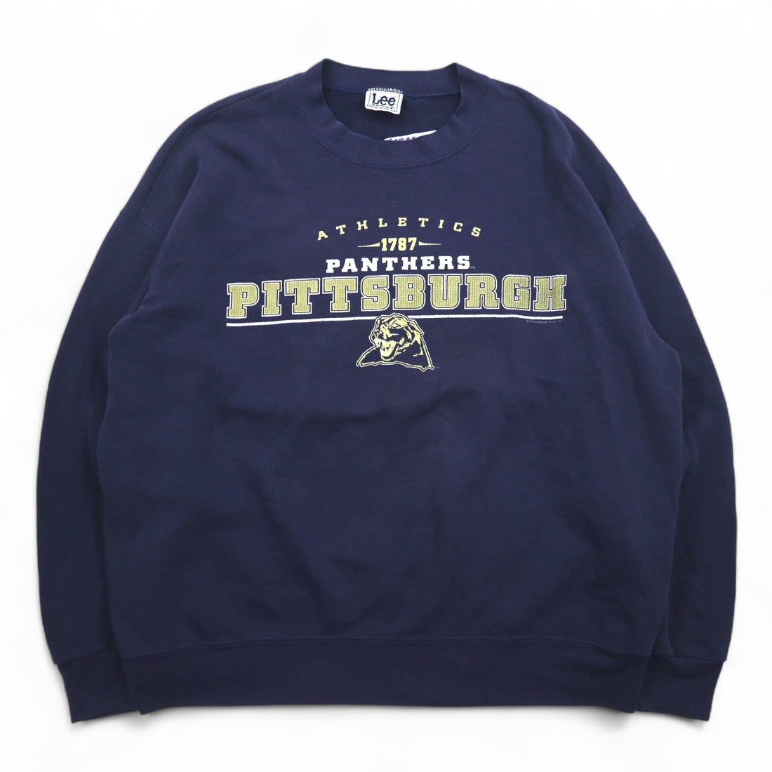 Lee SPORT 90s College Sweatshirt L Navy Print Football PANTHERS PITTSBURGH