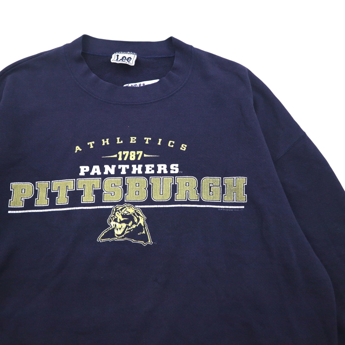 Lee SPORT 90s College Sweatshirt L Navy Print Football PANTHERS PITTSBURGH