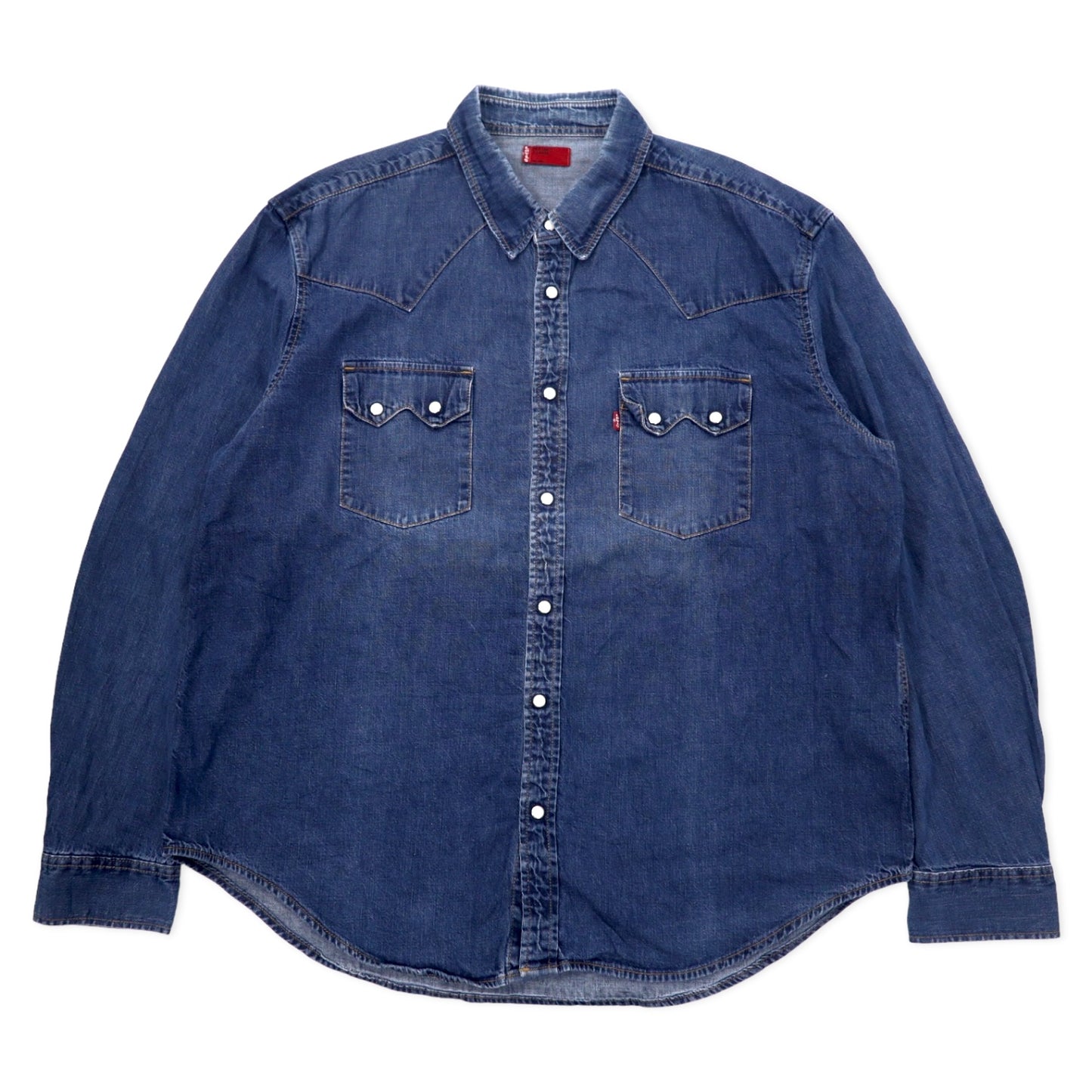 日本然リトテ-古着オンライン-Levi's RED TAB デニム ウエスタンシャツ XL ブルー コットン スナップボタン-Levi's RED TAB Denim Western Shirt XL Blue Cotton Snap Button