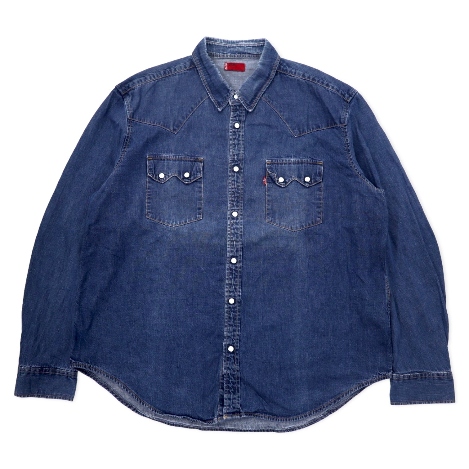 日本然リトテ-古着オンライン-Levi's RED TAB デニム ウエスタンシャツ XL ブルー コットン スナップボタン-Levi's RED TAB Denim Western Shirt XL Blue Cotton Snap Button