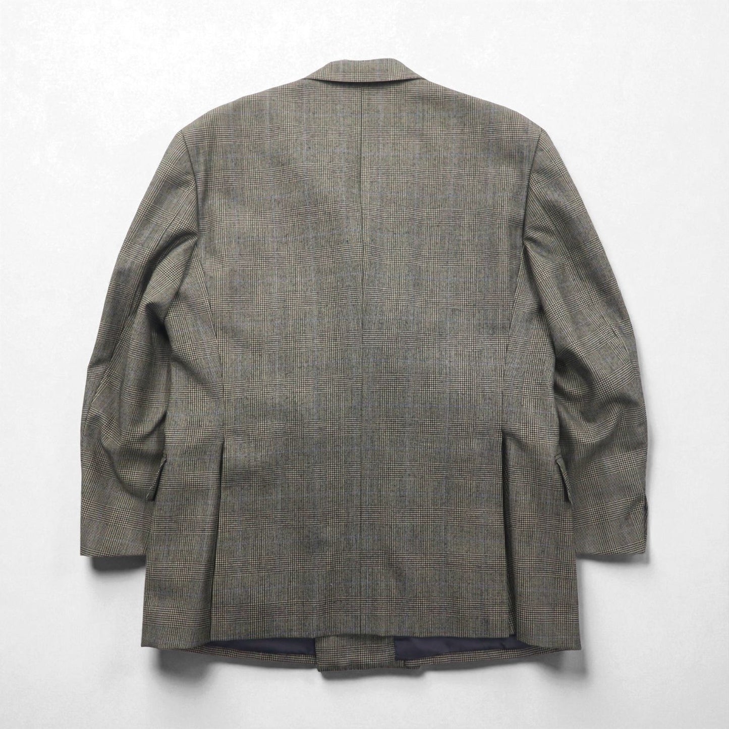 Polo Ralph Lauren 1990s Made in Japan Peak Lapel Double Breasted Tailored Jacket, Size M, Gray Wool Glen Plaid