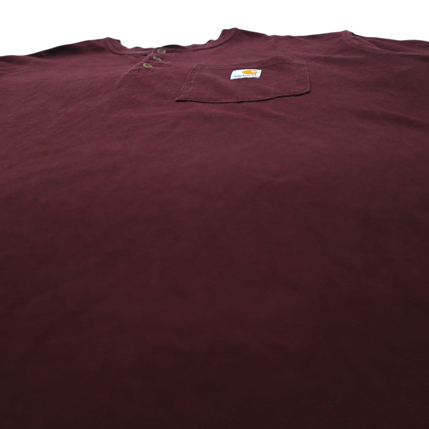 carhartt ヘンリーネック ポケット Tシャツ ポケT XL ボルドー コットン ORIGINAL FIT グアテマラ製
