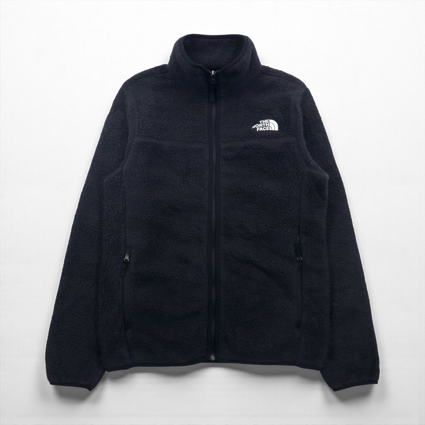 THE NORTH FACE フルジップ ボア フリースジャケット S ブラック スタンドカラー NF0A4P8T