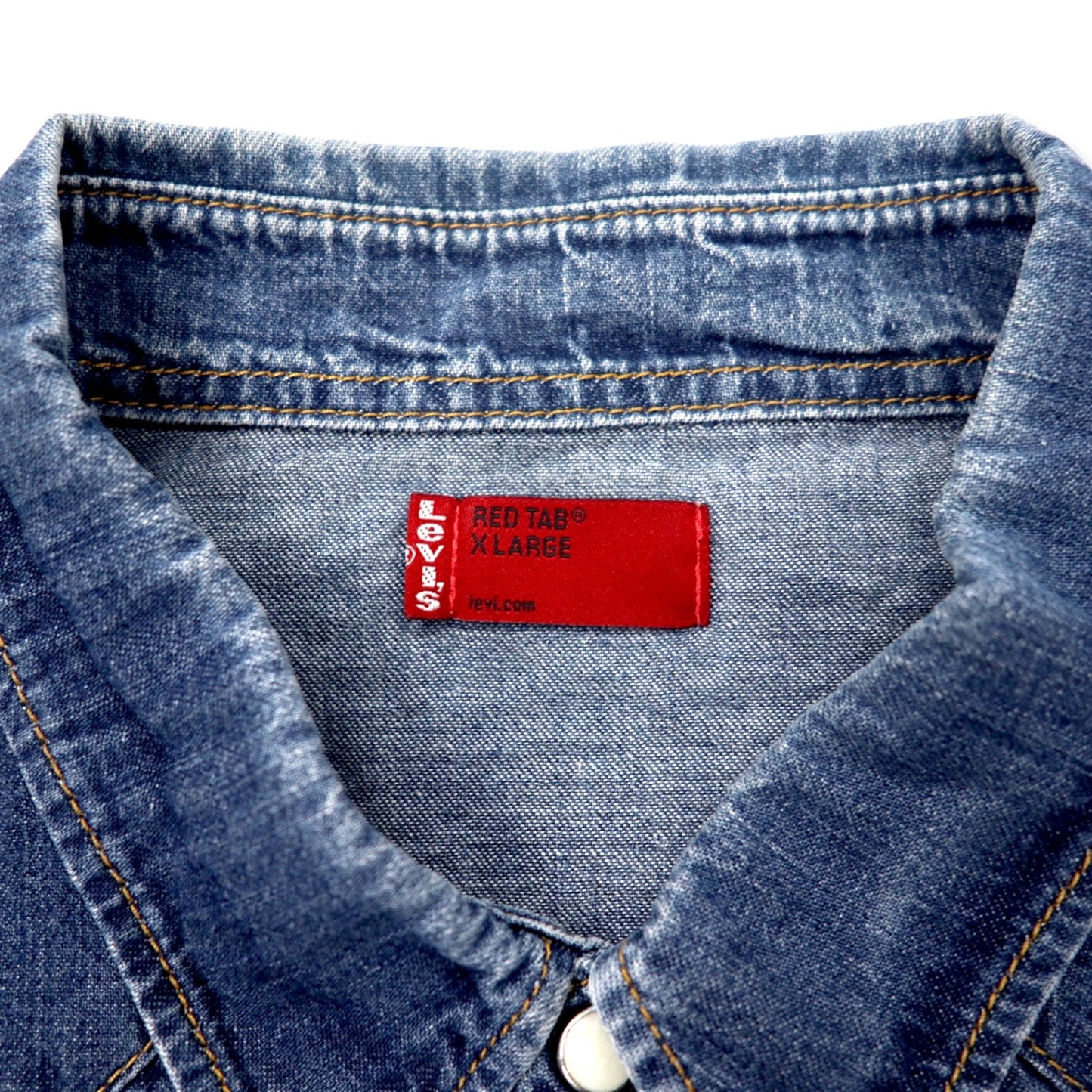 Levi's RED TAB デニム ウエスタンシャツ XL ブルー コットン スナップボタン