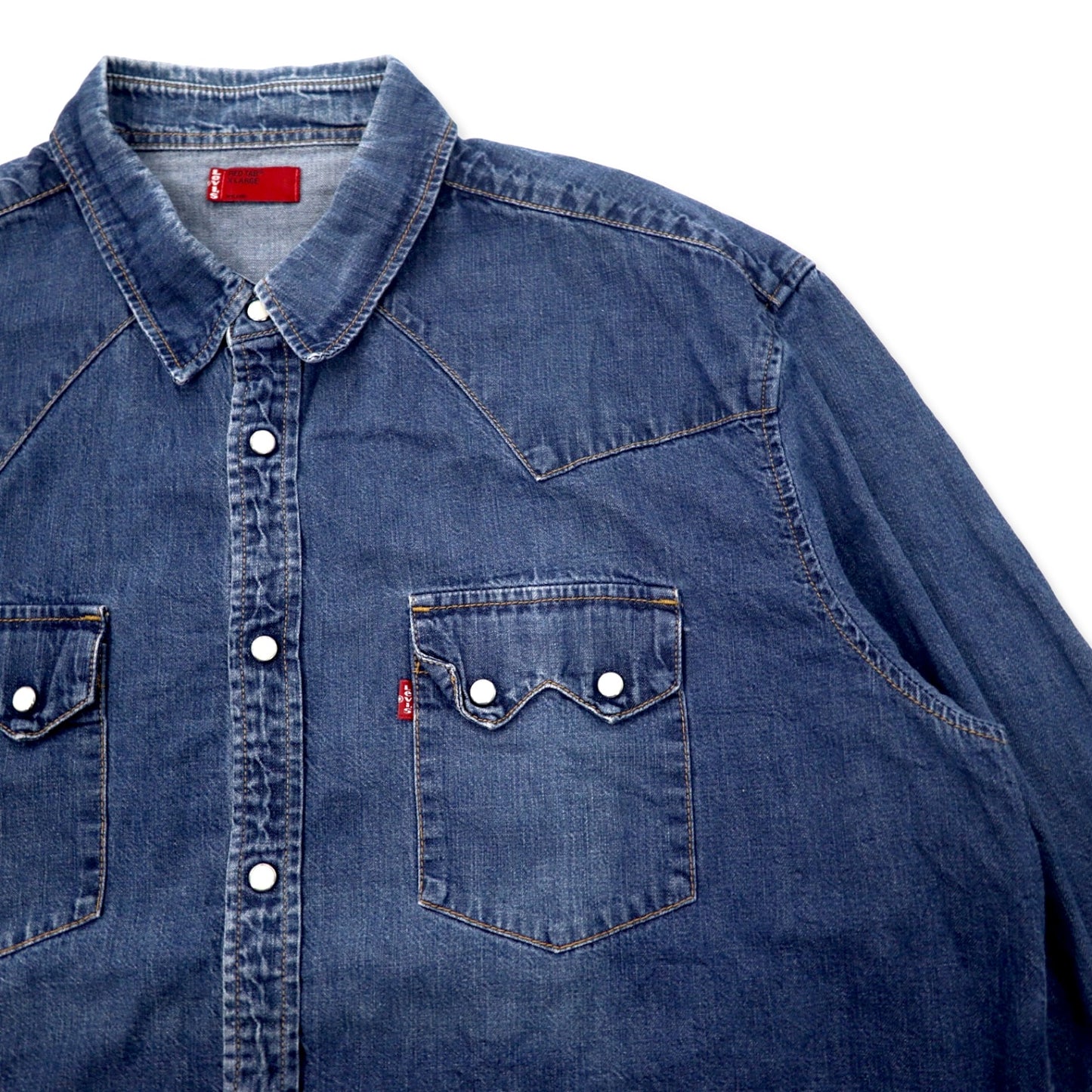 Levi's RED TAB デニム ウエスタンシャツ XL ブルー コットン スナップボタン