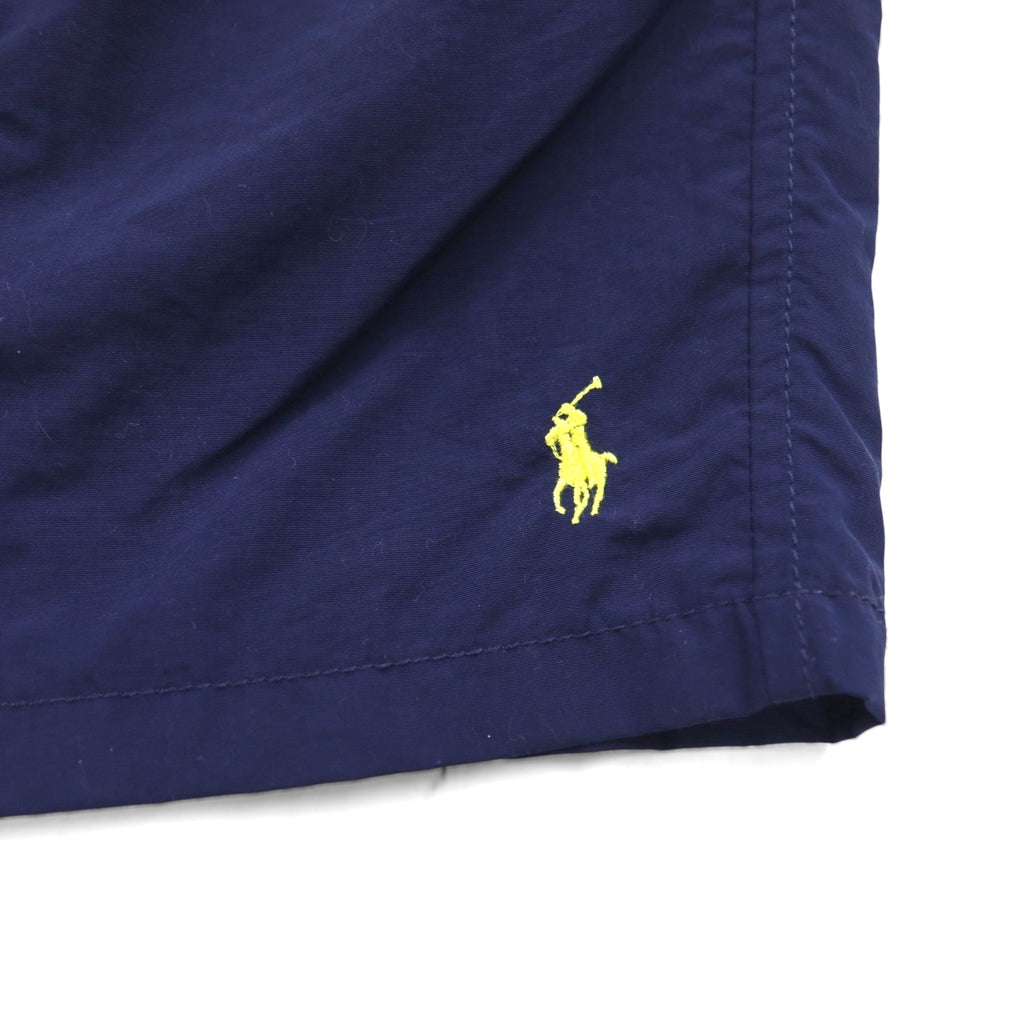 Polo by Ralph Lauren 90s Nylon Easy Swim Shorts, XL, Navy, Small Pony Embroidery