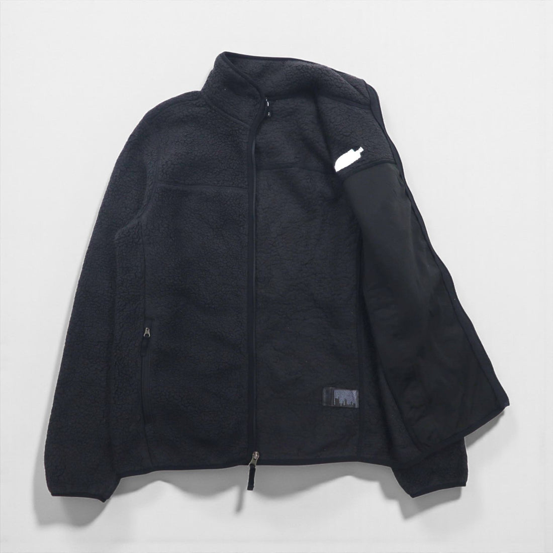 THE NORTH FACE Full-Zip Boa Fleece Jacket, Size S, Black, Stand Collar, NF0A4P8T