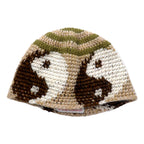 Y.A.R.N. ニット帽 ビーニー FREE ベージュ 総柄 陰陽 Yinyang Handmade Summer Knit Beanie