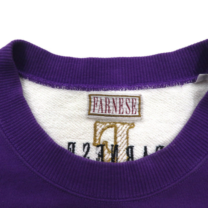 Vintage 90s Japan Made sweatshirt FARNESE スウェット XL パープル イエロー クレイジーパターン ライカ