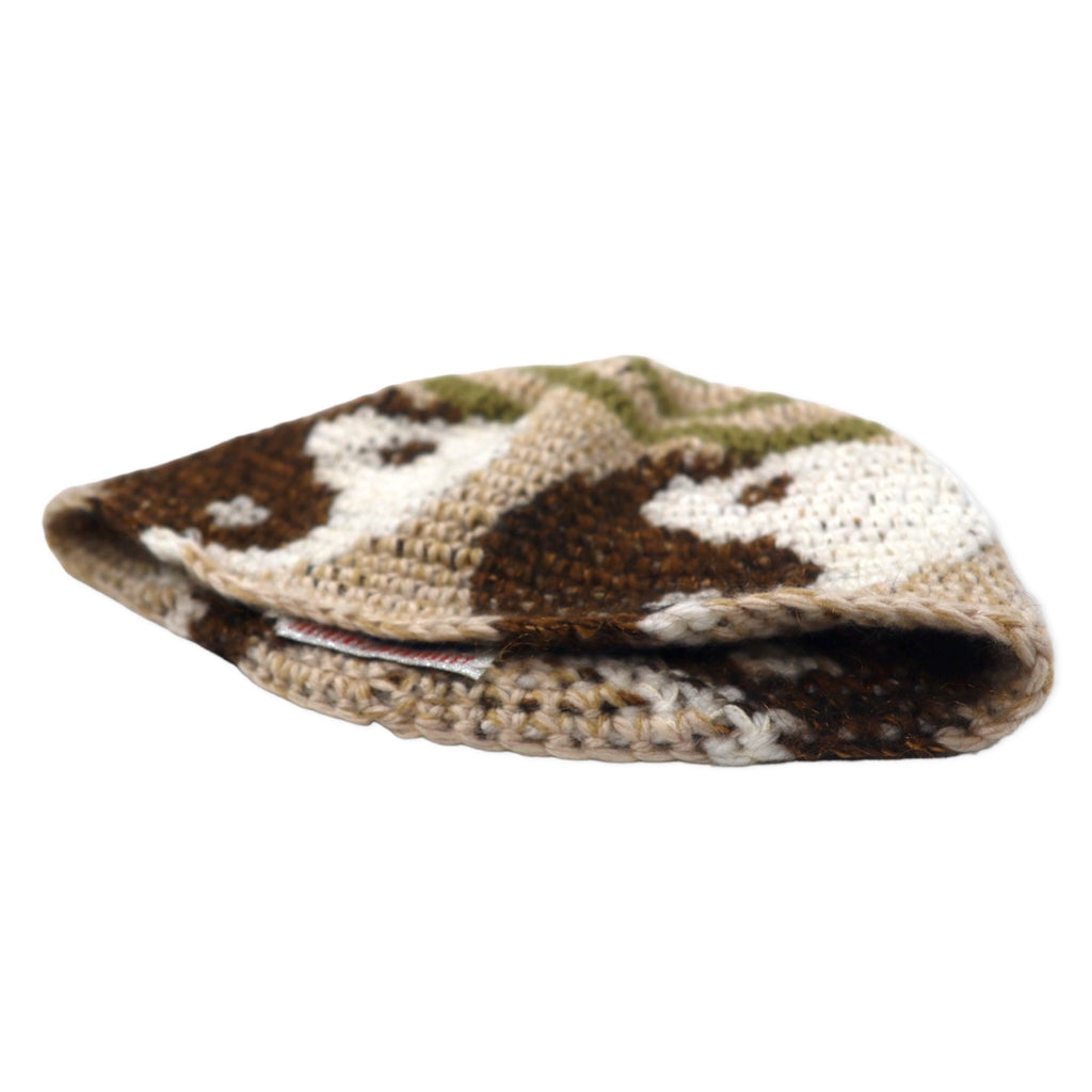 Y.A.R.N. ニット帽 ビーニー FREE ベージュ 総柄 陰陽 Yinyang Handmade Summer Knit Beanie