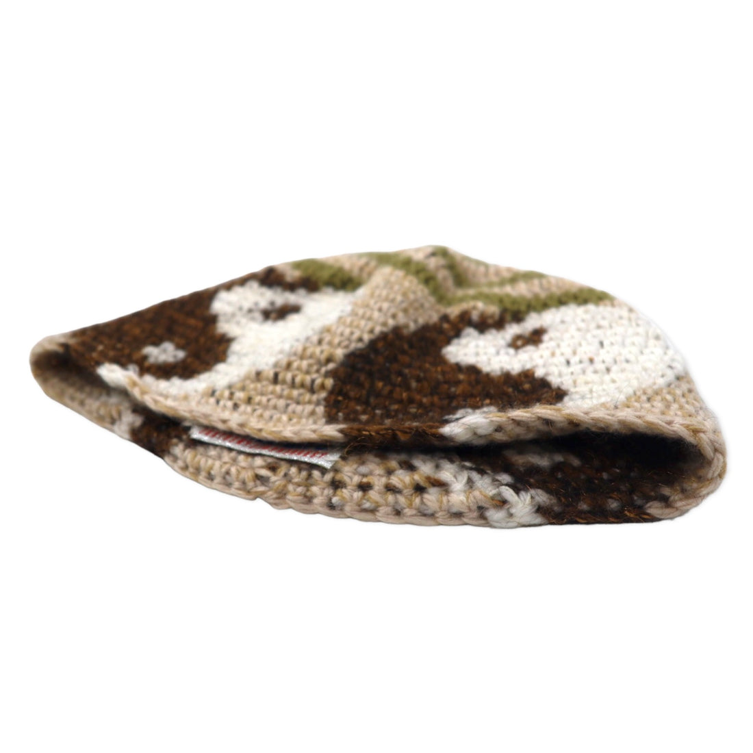 Y.A.R.N. ニット帽 ビーニー FREE ベージュ 総柄 陰陽 Yinyang Handmade Summer Knit Beanie