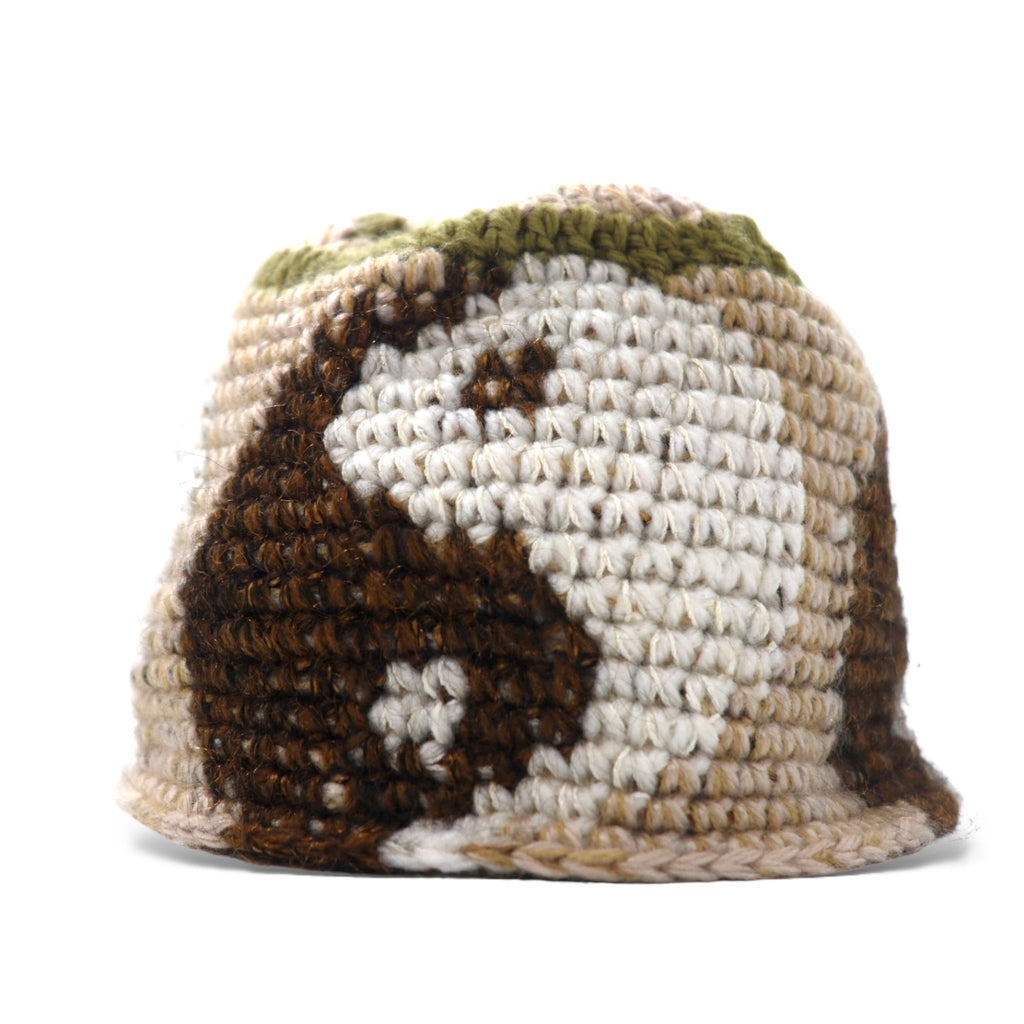 Y.A.R.N. ニット帽 ビーニー FREE ベージュ 総柄 陰陽 Yinyang Handmade Summer Knit Beanie