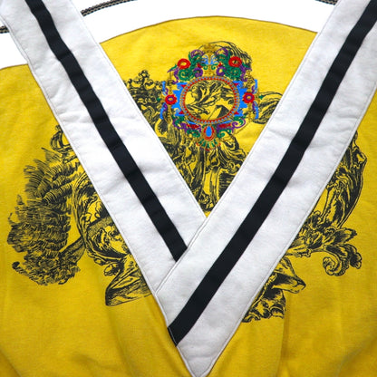 Vintage 90s Japan Made sweatshirt FARNESE スウェット XL パープル イエロー クレイジーパターン ライカ