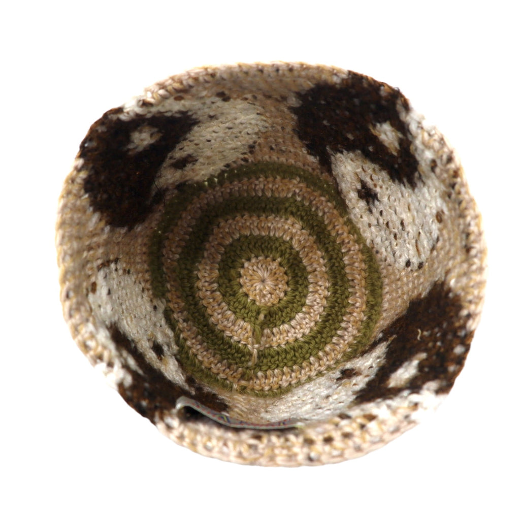 Y.A.R.N. ニット帽 ビーニー FREE ベージュ 総柄 陰陽 Yinyang Handmade Summer Knit Beanie