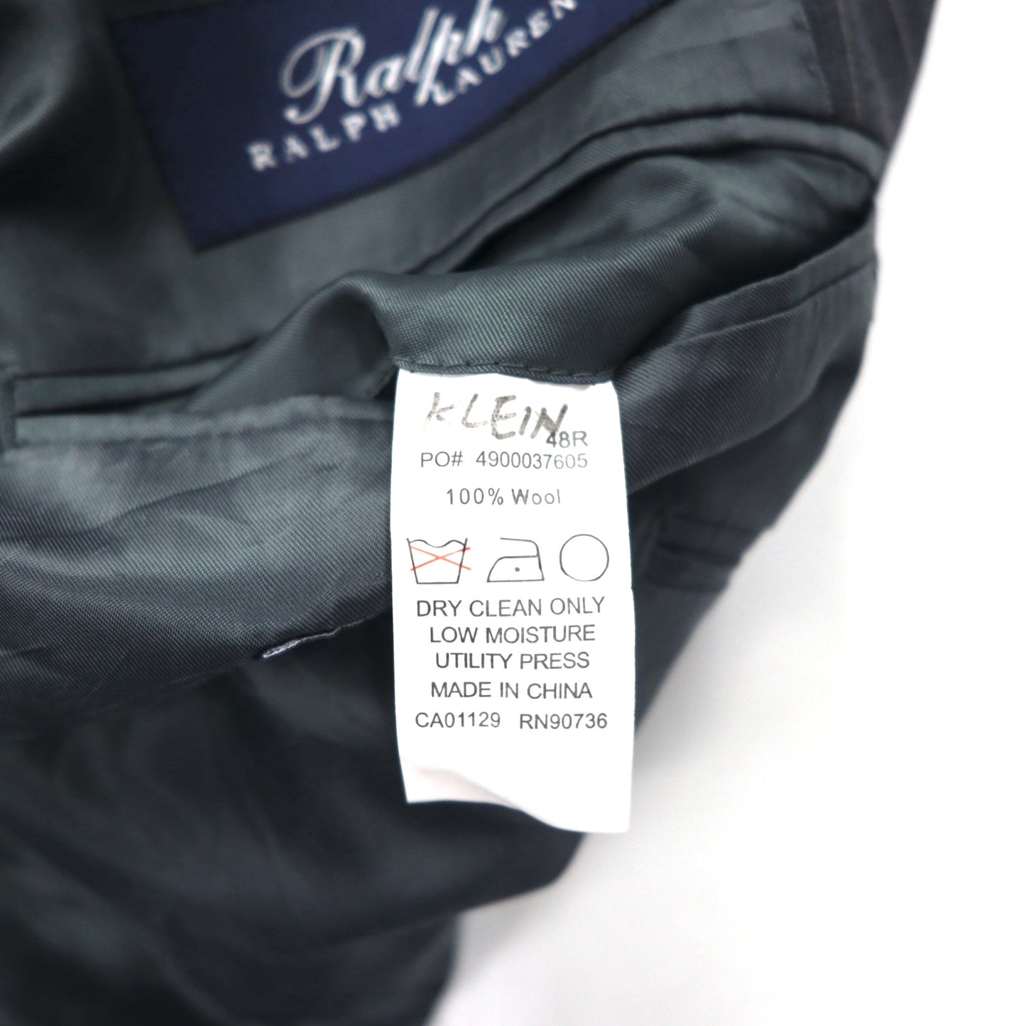 RALPH LAUREN 2B テーラードジャケット スーツ L グレー ストライプ ウール Dillard's 別注