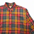 Brooks Brothers 346 Big Size Button Down Shirt L Multicolor Check Orange Yellow Green