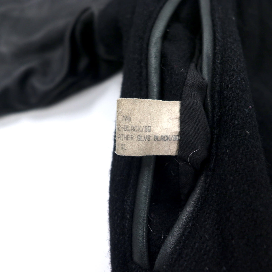 Golden Bear USA made sleeve leather stadium jacket XL black wool The 5th AVENUE back embroidery