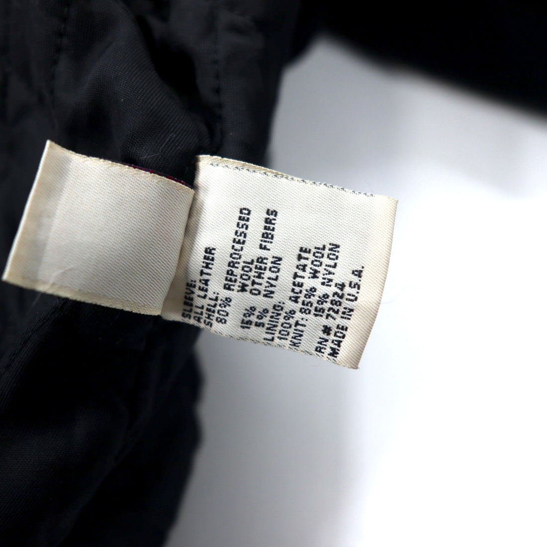 Golden Bear USA made sleeve leather stadium jacket XL black wool The 5th AVENUE back embroidery