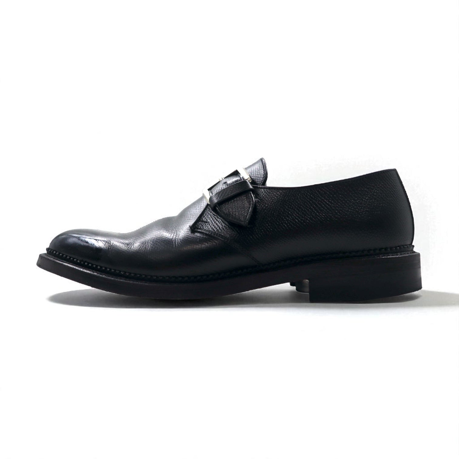 REGAL Monk Strap Dress Shoes, Size 26cm, Black Leather, Embossed, 2321, Made in Japan