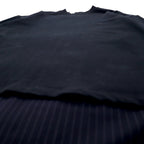 N.HOOLYWOOD Oversized Long Sleeve T-Shirt S Black Navy Front and Back Switching Design Stripe 1202-CS14-031 Made in Japan