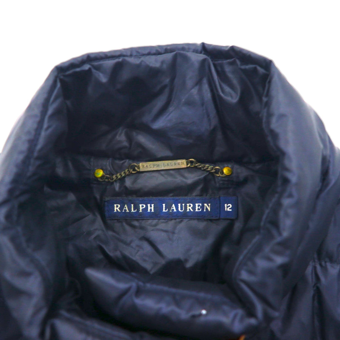 Ralph Lauren 90s Quilted Down Jacket, XL, Navy, Nylon Chin Strap