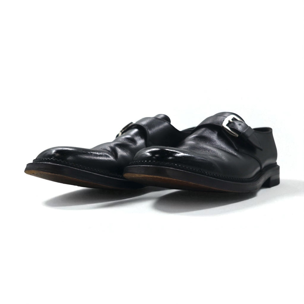 REGAL Monk Strap Dress Shoes, Size 26cm, Black Leather, Embossed, 2321, Made in Japan