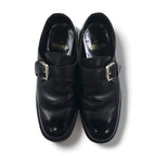 REGAL Monk Strap Dress Shoes, Size 26cm, Black Leather, Embossed, 2321, Made in Japan