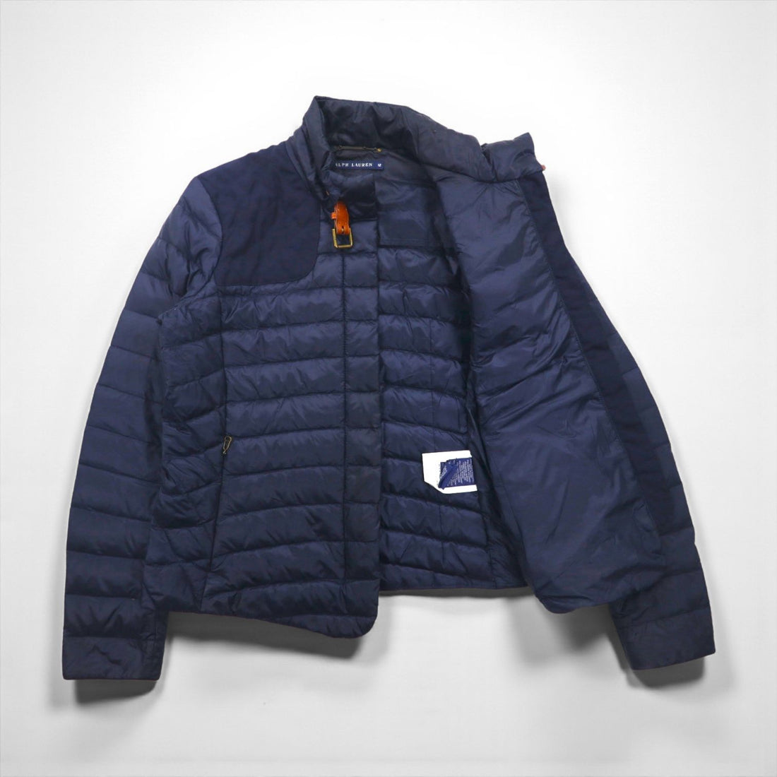 Ralph Lauren 90s Quilted Down Jacket, XL, Navy, Nylon Chin Strap